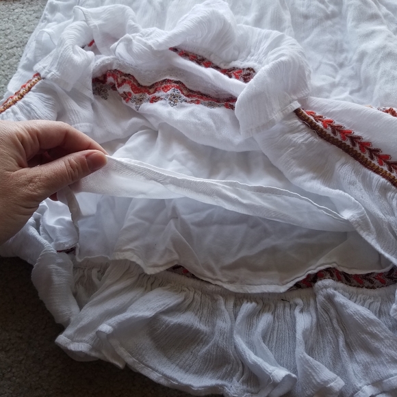 Free People Mini Dress Embroidered Boho Sunrise Tunic XS - Picture 10 of 11